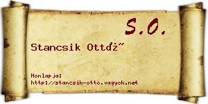 Stancsik Ottó névjegykártya