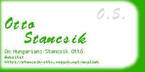 otto stancsik business card
